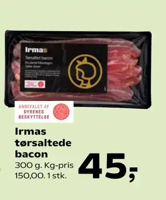 SuperBrugsen Irmas tørsaltede bacon tilbud