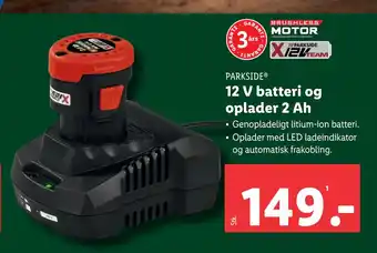 Lidl 12 V batteri og oplader 2 Ah tilbud