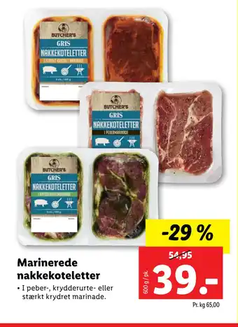 Lidl Marinerede nakkekoteletter tilbud