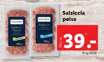 Lidl Salsiccia pølse tilbud