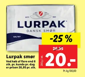 Lidl Lurpak smør tilbud