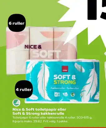 SuperBrugsen Nice & Soft toiletpapir eller Soft & Strong køkkenrulle tilbud