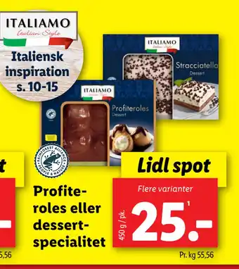 Lidl Profiteroles eller dessertspecialitet tilbud