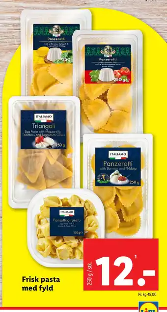 Lidl Frisk pasta med fyld tilbud