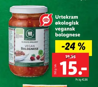 Lidl Urtekram økologisk vegansk bolognese tilbud