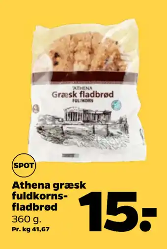 Netto Athena græsk fuldkornsfladbrød tilbud