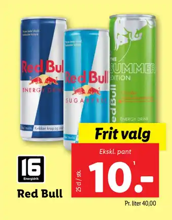 Lidl Red Bull tilbud