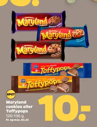 Netto Maryland cookies eller Toffypops tilbud