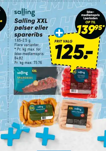 Bilka Salling XXL pølser eller spareribs tilbud