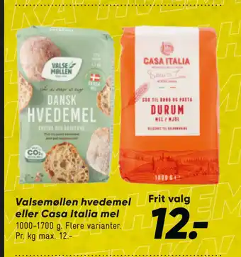 Bilka Valsemøllen hvedemel eller Casa Italia mel tilbud