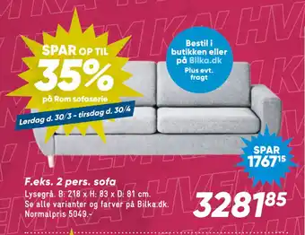 Bilka 2 pers. sofa tilbud