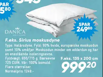 Bilka Sirius moskusdyne tilbud