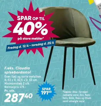 Claudia spisebordsstol
