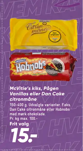 Bilka McVitie’s kiks, Pågen Vanillas eller Dan Cake citronmåne tilbud