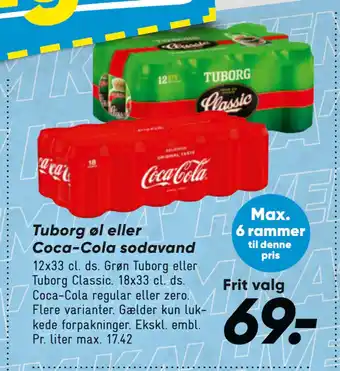 Bilka Tuborg øl eller Coca-Cola sodavand tilbud