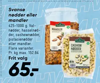 Bilka Svansø nødder eller mandler tilbud