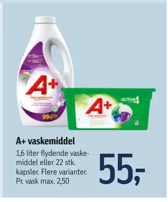 Føtex A+ vaskemiddel tilbud