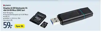 Føtex Kingston 64 GB Datatraveler G4 eller 64 GB Micro SDHC kort tilbud