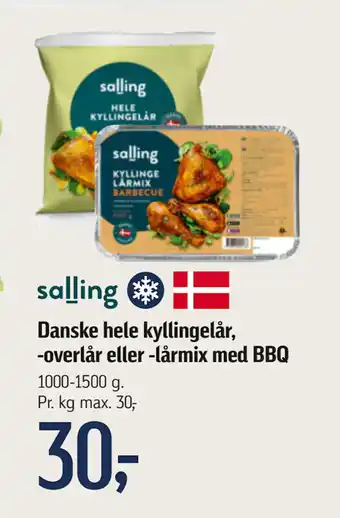 Føtex Danske hele kyllingelår, -overlår eller -lårmix med BBQ tilbud