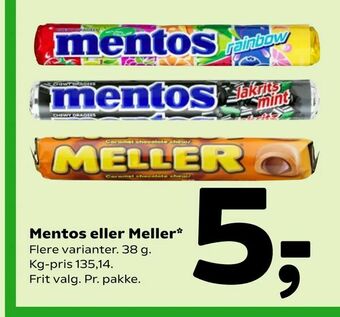 Coop 365 Mentos eller Meller tilbud