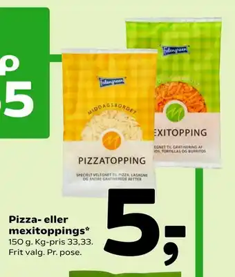 Coop 365 Pizza- eller mexitoppings tilbud