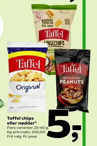 Coop 365 Taffel chips eller nødder tilbud