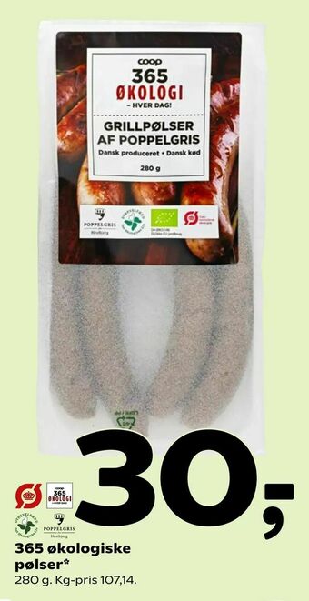 Coop 365 365 økologiske pølser tilbud