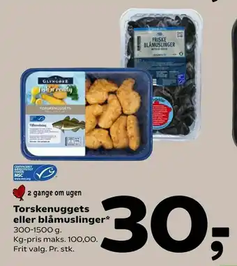 Torskenuggets eller blåmuslinger