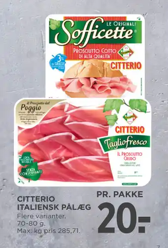 MENY CITTERIO ITALIENSK PÅLÆG tilbud
