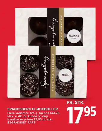 MENY SPANGSBERG FLØDEBOLLER tilbud