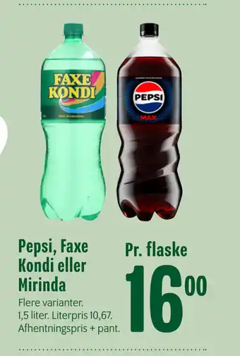 Min Købmand Pepsi, Faxe Kondi eller Mirinda tilbud