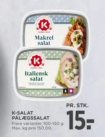 MENY K-SALAT PÅLÆGSSALAT tilbud