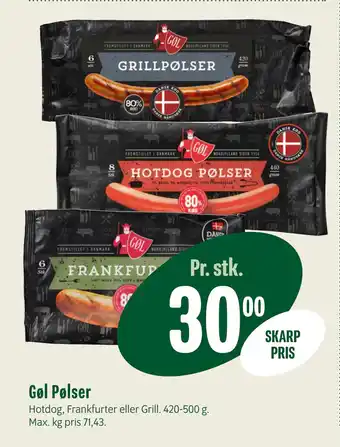 Min Købmand Gøl Pølser tilbud