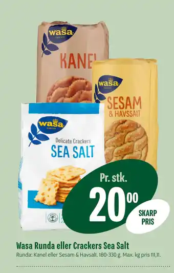 Min Købmand Wasa Runda eller Crackers Sea Salt tilbud