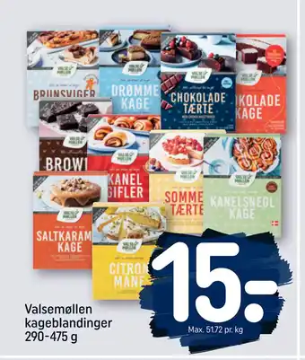 Rema 1000 Valsemøllen kageblandinger 290-475 g tilbud