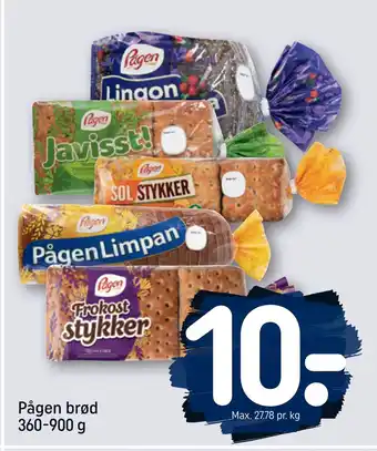 Rema 1000 Pågen brød 360-900 g tilbud