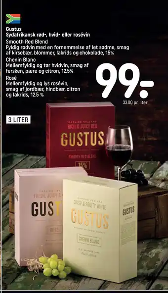REMA 1000 Gustus Sydafrikansk rød-, hvid- eller rosévin tilbud