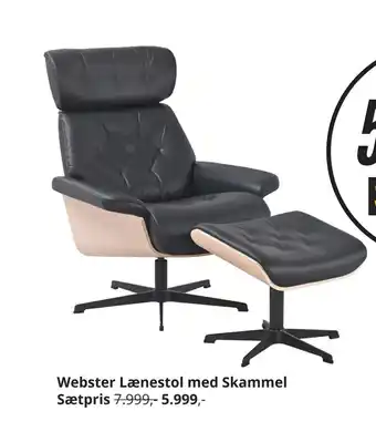 My Home Webster Lænestol med Skammel Sætpris tilbud