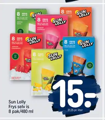 REMA 1000 Sun Lolly Frys selv is 8 pak/480 ml tilbud
