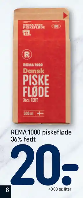 Rema 1000 REMA 1000 piskefløde 36% fedt tilbud