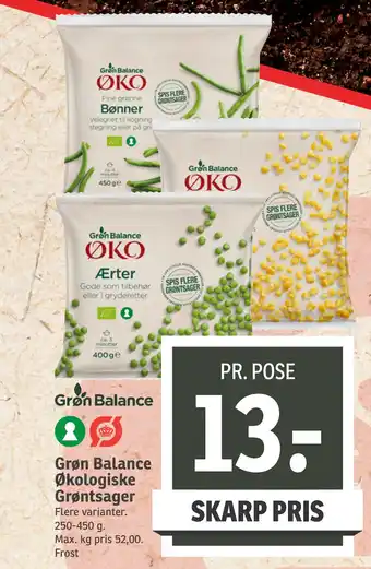 SPAR Grøn Balance Økologiske Grøntsager tilbud