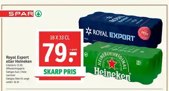 SPAR Royal Export eller Heineken tilbud
