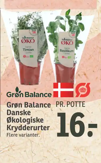 SPAR Grøn Balance Danske Økologiske Krydderurter tilbud