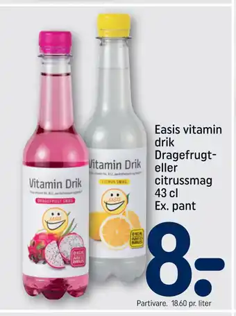REMA 1000 Easis vitamin drik Dragefrugt- eller citrussmag tilbud