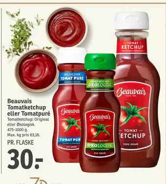 SPAR Beauvais Tomatketchup eller Tomatpuré tilbud