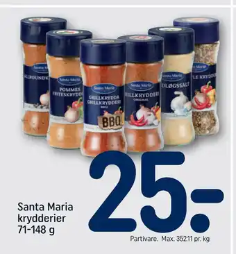 REMA 1000 Santa Maria krydderier 71-148 g tilbud