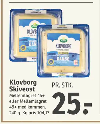 SPAR Klovborg Skiveost tilbud