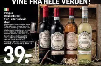 REMA 1000 Pasqua Italiensk rød-, hvid- eller rosévin 75 cl tilbud