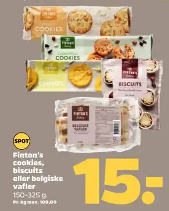 Netto Finton's cookies, biscuits eller belgiske vafler tilbud