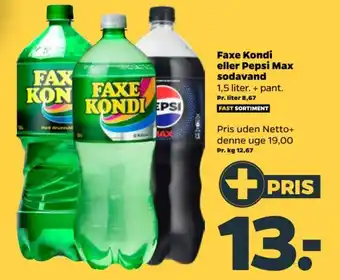 Netto Faxe Kondi eller Pepsi Max sodavand tilbud